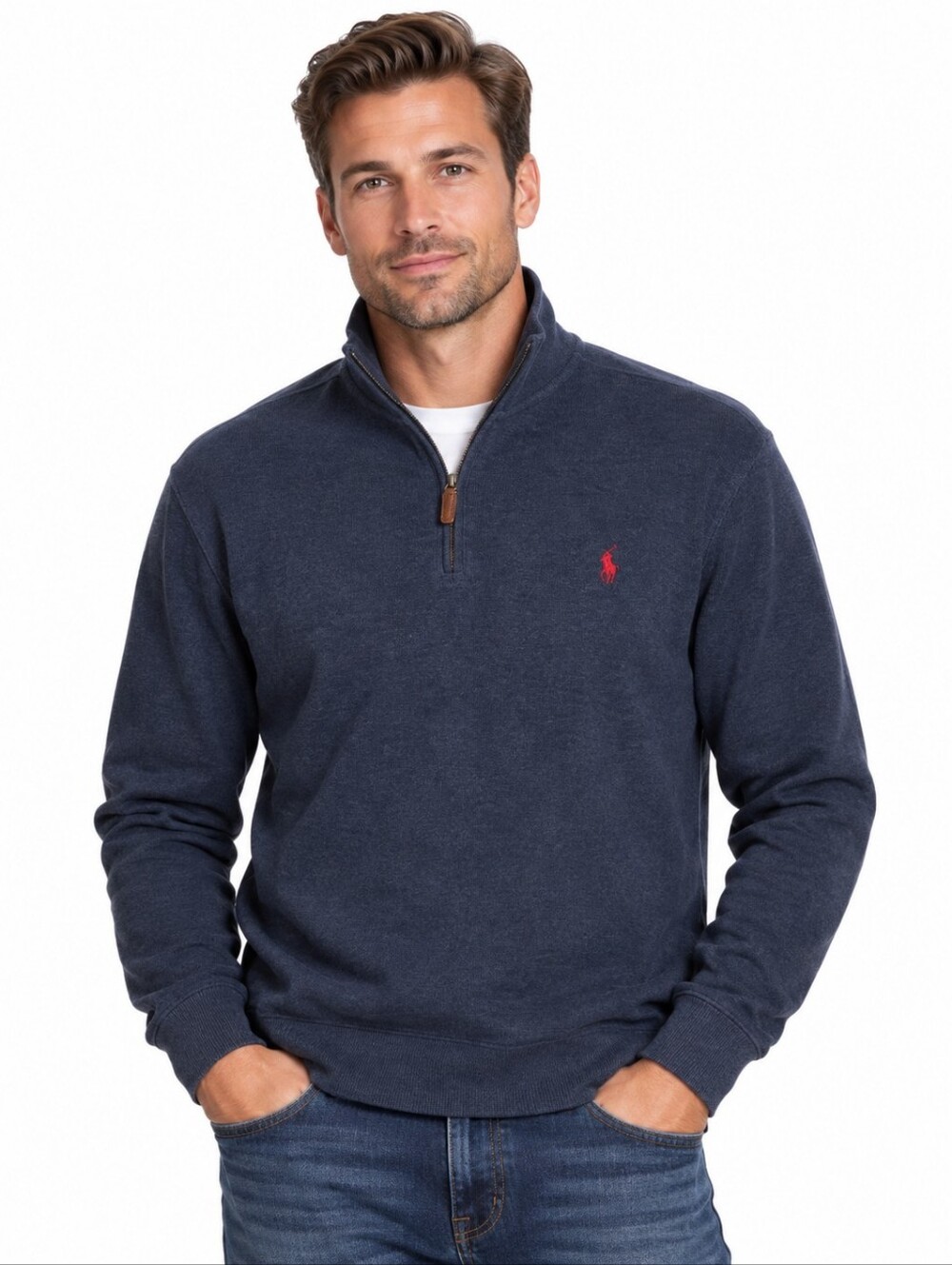 Polo by Ralph Lauren Men’s Navy 1/4 Zip Cotton Pullover Size M